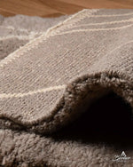 Brown Wool Runner Rug 2 X 6 Ft | 60 X 180 Cm / With Tassels / Short (0.4” / 1 cm)