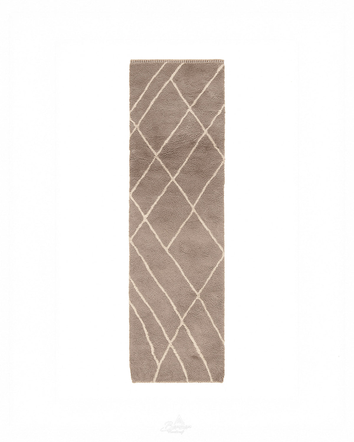 Brown Wool Runner Rug 2 X 6 Ft | 60 X 180 Cm / With Tassels / Short (0.4” / 1 cm)
