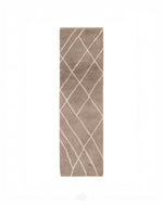 Brown Wool Runner Rug 2 X 6 Ft | 60 X 180 Cm / With Tassels / Short (0.4” / 1 cm)