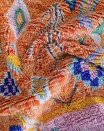 Orange Pink Moroccan Rug 3 X 5 Ft | 90 X 150 Cm / With Tassels / Short (0.4” / 1 cm)