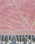 Pink Beni Rug 3 X 5 Ft | 90 X 150 Cm / With Tassels / Short (0.4” / 1 cm)