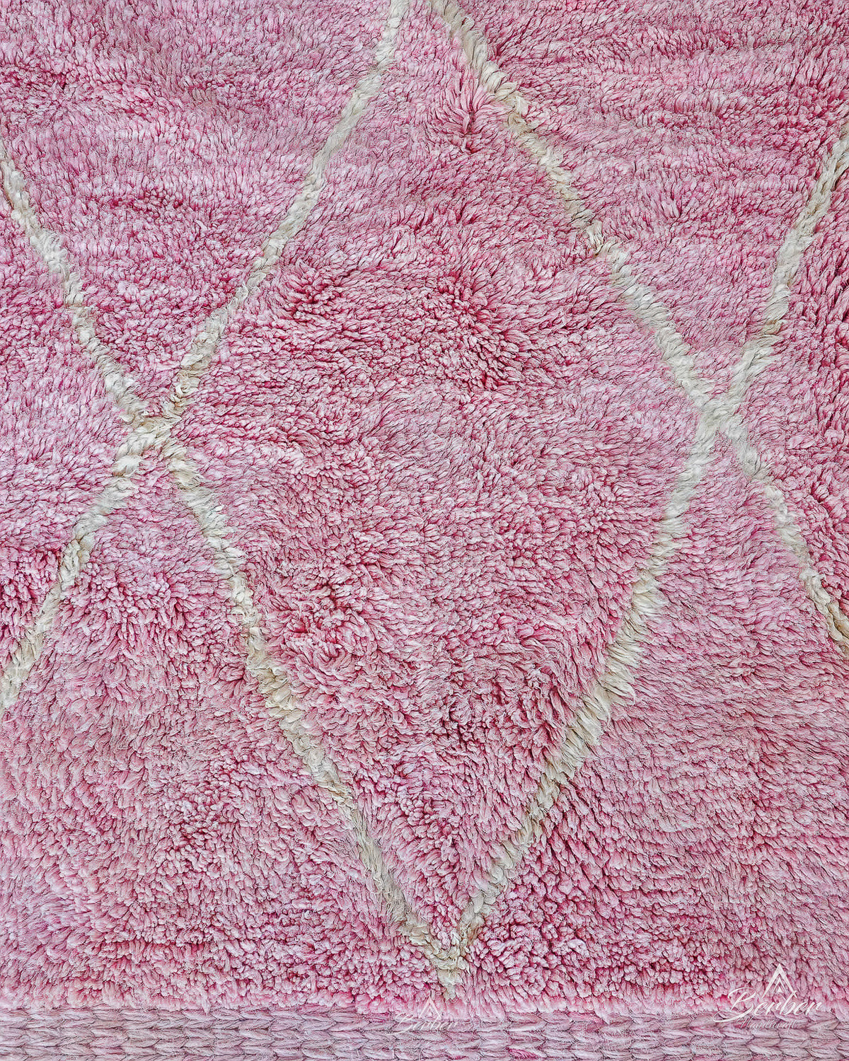 Pink Beni Rug 3 X 5 Ft | 90 X 150 Cm / With Tassels / Short (0.4” / 1 cm)