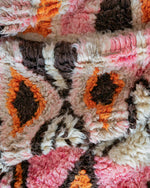 Pink Boujaad Rug 3 X 5 Ft | 90 X 150 Cm / With Tassels / Short (0.4” / 1 cm)