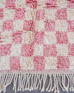 Checkered Pink Berber Rug 3 X 5 Ft | 90 X 150 Cm