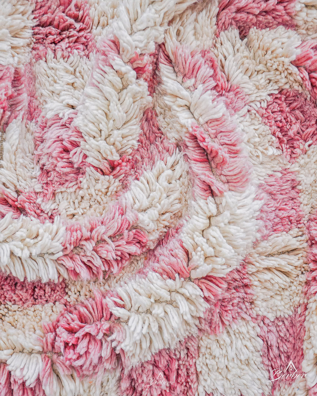 Checkered Pink Berber Rug 3 X 5 Ft | 90 X 150 Cm