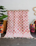 Checkered Pink Berber Rug 3 X 5 Ft | 90 X 150 Cm