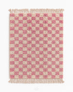 Checkered Pink Berber Rug 3 X 5 Ft | 90 X 150 Cm