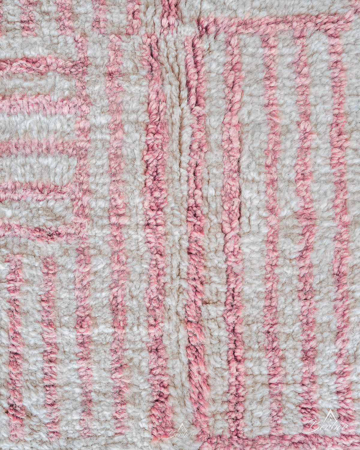 Pink Minimalist Rug 3 X 5 Ft | 90 X 150 Cm / With Tassels / Short (0.4” / 1 cm)