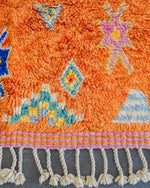 Pink Moroccan Rug 3 X 5 Ft | 90 X 150 Cm / With Tassels / Short (0.4” / 1 cm)