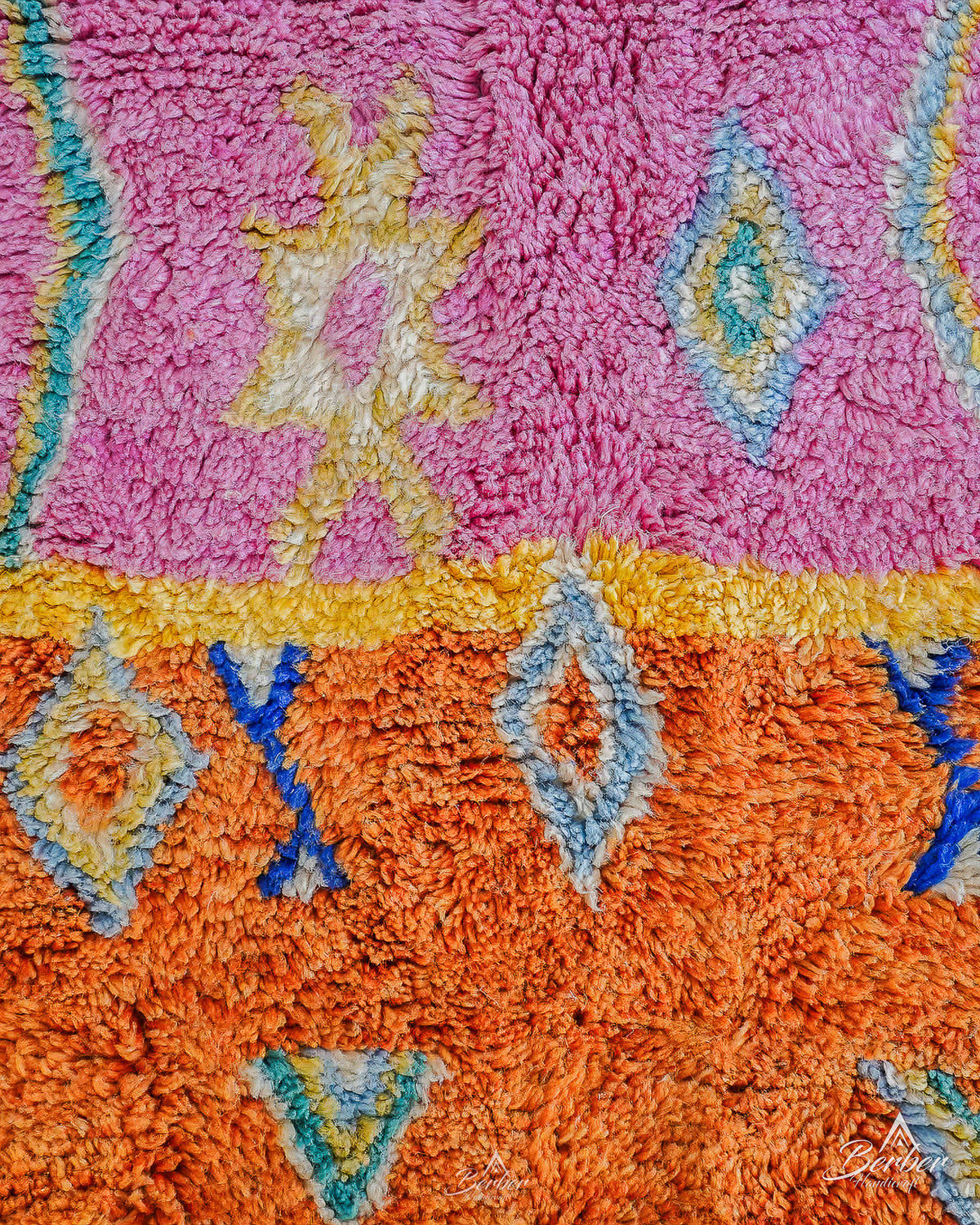Pink Moroccan Rug 3 X 5 Ft | 90 X 150 Cm / With Tassels / Short (0.4” / 1 cm)