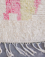 Pink Abstract Rug 3 X 5 Ft | 90 X 150 Cm / With Tassels / Short (0.4” / 1 cm)