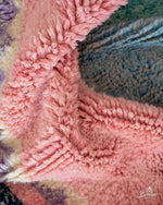Pink Abstract Moroccan Rug 3 X 5 Ft | 90 X 150 Cm / With Tassels / Short (0.4” / 1 cm)