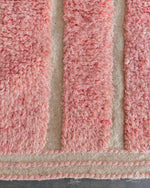 Pink Wool Rug 3 X 5 Ft | 90 X 150 Cm / With Tassels / Short (0.4” / 1 cm)