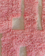 Pink Wool Rug 3 X 5 Ft | 90 X 150 Cm / With Tassels / Short (0.4” / 1 cm)