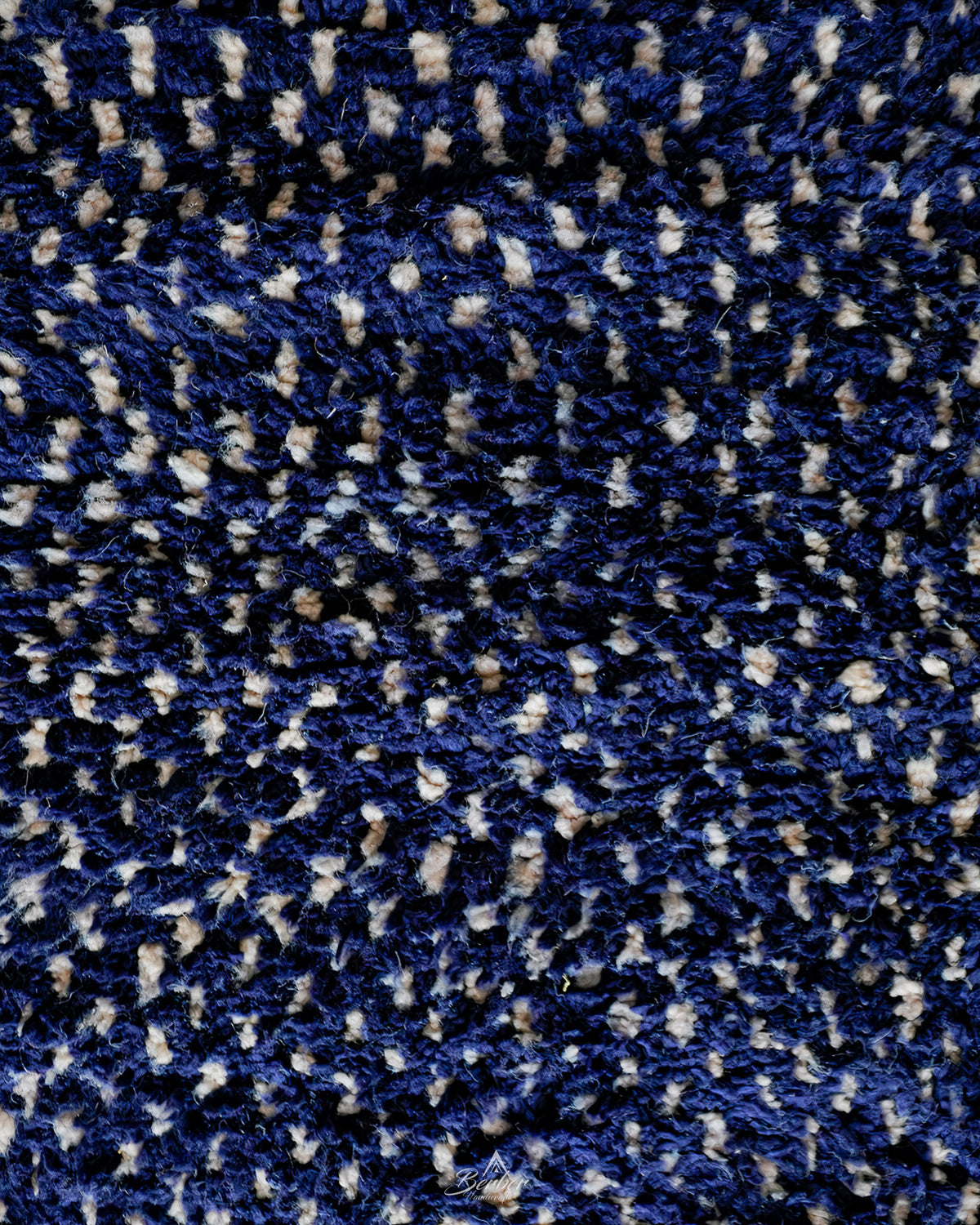 Blue Dotted Berber Rug 3 X 5 Ft | 90 X 150 Cm / With Tassels / Short (0.4” / 1 cm)