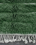 Green Berber Carpet 3 X 5 Ft | 90 X 150 Cm / With Tassels / Short (0.4” / 1 cm)