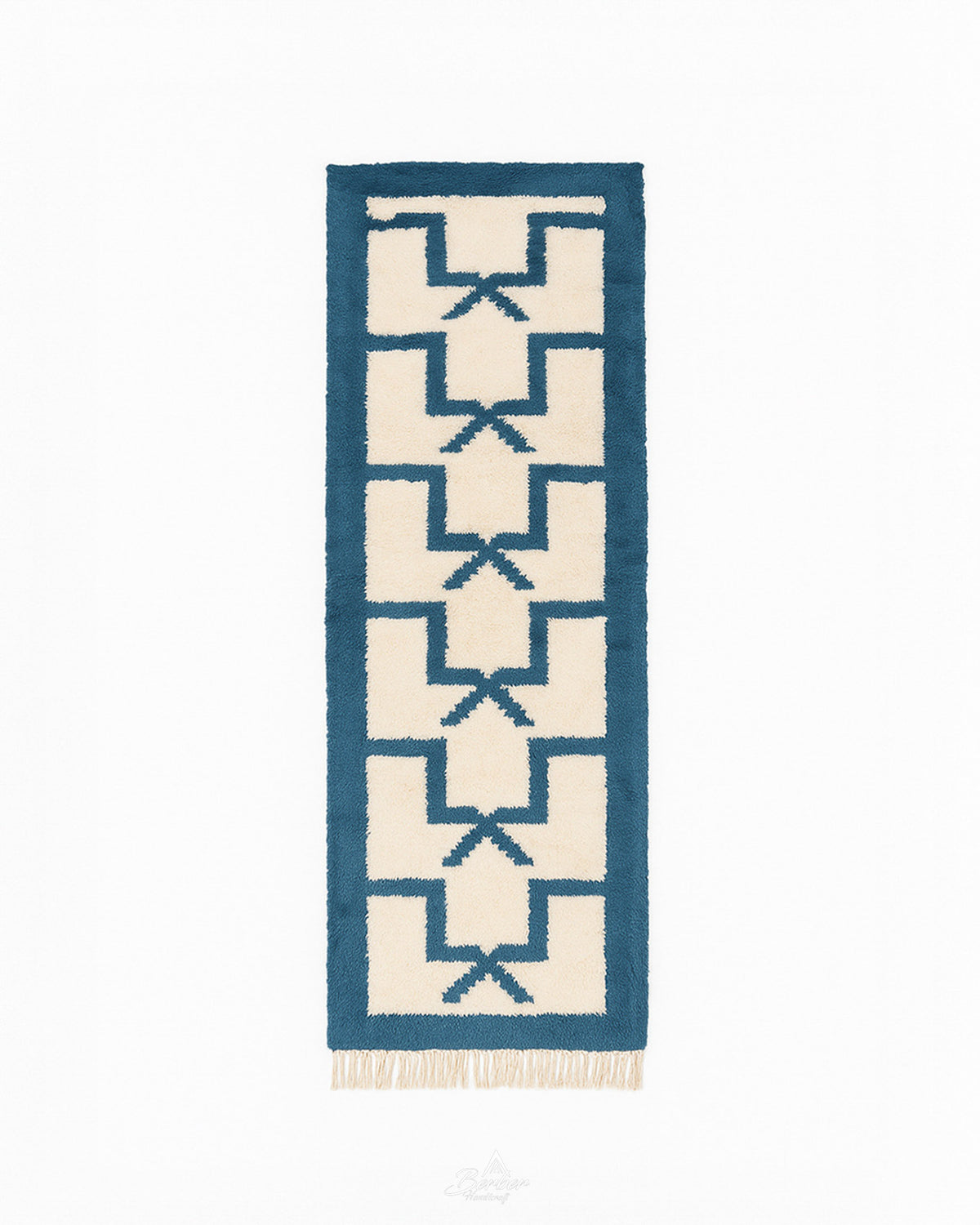 Minimalist Runner Rug 2 X 6 Ft | 60 X 180 Cm / With Tassels / Short (0.4” / 1 cm)