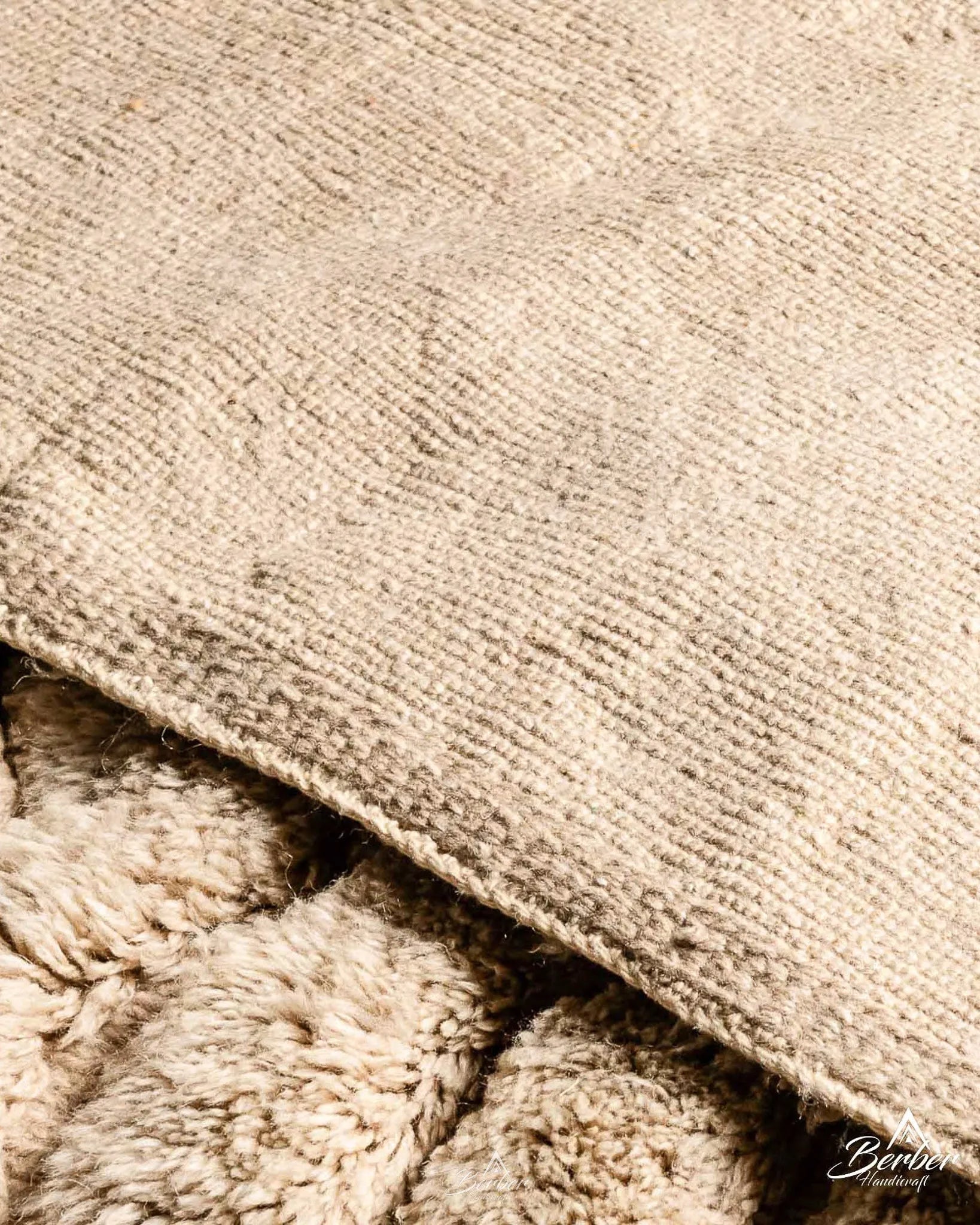 Striped Beni Ourain Carpet 3 X 5 Ft | 90 X 150 Cm / With Tassels / Short (0.4” / 1 cm)