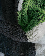 White Green Moroccan Rug 3 X 5 Ft | 90 X 150 Cm / With Tassels / Short (0.4” / 1 cm)