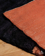 Black and Orange Mrirt Rug 3 X 5 Ft | 90 X 150 Cm / With Tassels / Short (0.4” / 1 cm)
