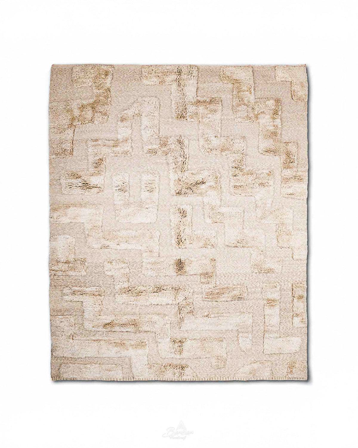 Handknotted Wool Rug 3 X 5 Ft | 90 X 150 Cm / With Tassels / Short (0.4” / 1 cm)