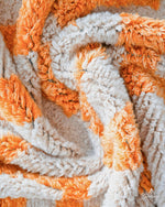 Orange and White Patterned Rug 3 X 5 Ft | 90 X 150 Cm / With Tassels / Short (0.4” / 1 cm)