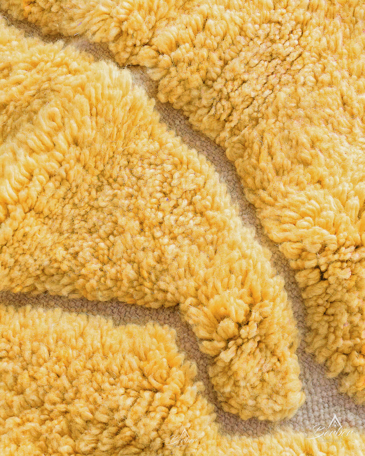 Yellow Beni Ourain Rug 3 X 5 Ft | 90 X 150 Cm / With Tassels / Short (0.4” / 1 cm)
