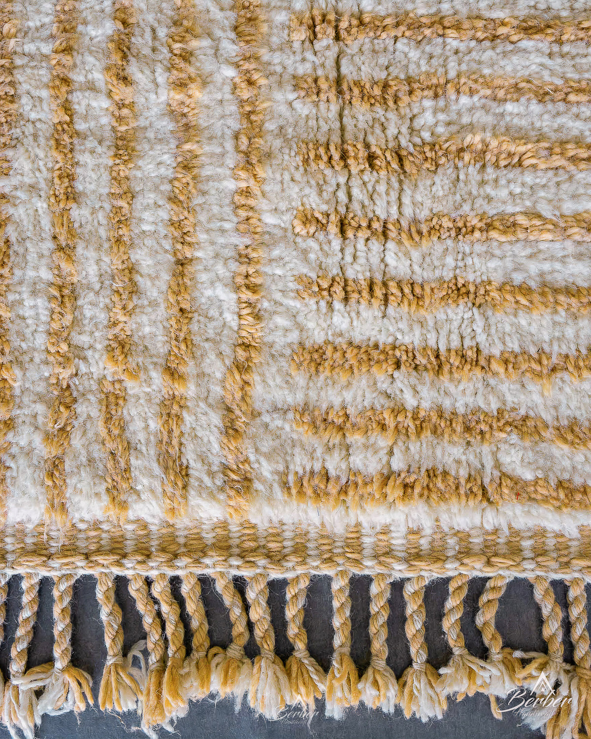 Yellow Boho Rugs 3 X 5 Ft | 90 X 150 Cm / With Tassels / Short (0.4” / 1 cm)