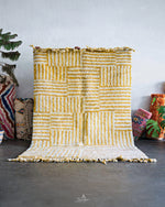 Yellow Boho Rugs 3 X 5 Ft | 90 X 150 Cm / With Tassels / Short (0.4” / 1 cm)
