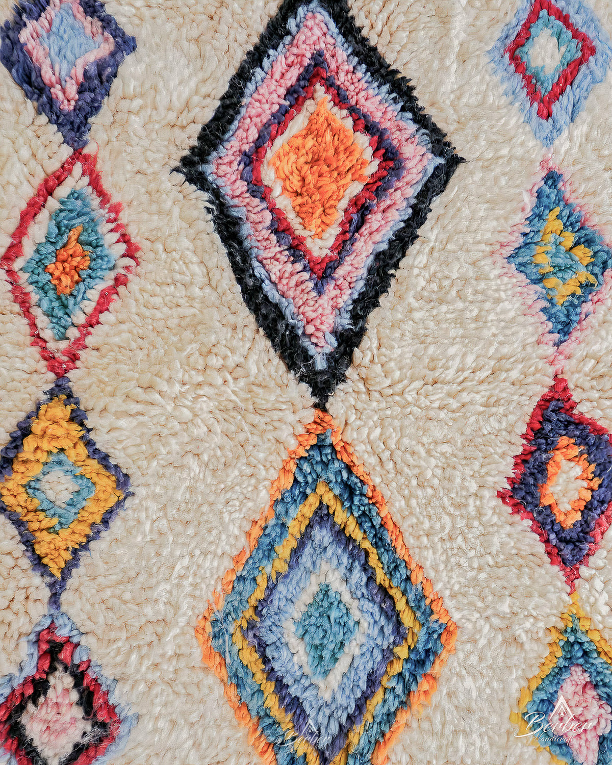 Bohemian Wool Rug 3 X 5 Ft | 90 X 150 Cm / With Tassels / Short (0.4” / 1 cm)