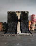 Black and Grey Berber Carpet 3 X 5 Ft | 90 X 150 Cm / With Tassels / Short (0.4” / 1 cm)