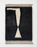 Black and Grey Berber Carpet 3 X 5 Ft | 90 X 150 Cm / With Tassels / Short (0.4” / 1 cm)