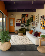 Black and White Dotted Berber Rug 3 X 5 Ft | 90 X 150 Cm / With Tassels / Short (0.4” / 1 cm)