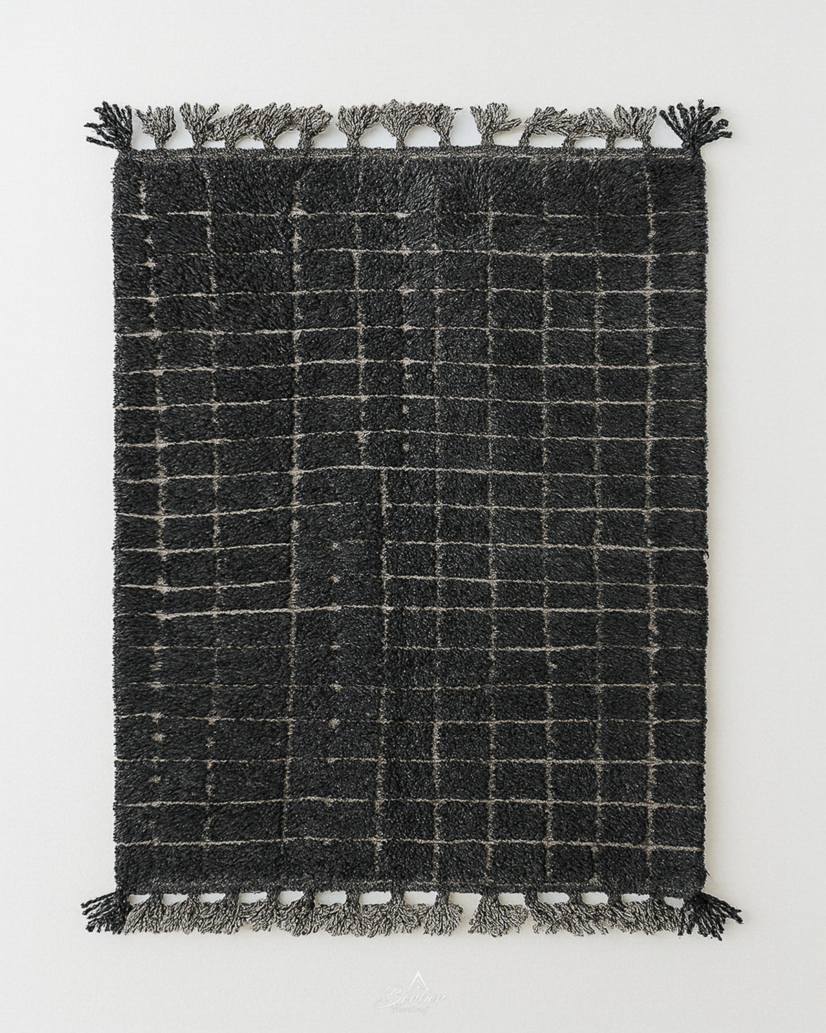 Black Berber Rug 3 X 5 Ft | 90 X 150 Cm / With Tassels / Short (0.4” / 1 cm)