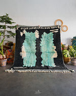 Black Living Room Rug 3 X 5 Ft | 90 X 150 Cm / With Tassels / Short (0.4” / 1 cm)