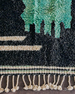 Black Living Room Rug 3 X 5 Ft | 90 X 150 Cm / With Tassels / Short (0.4” / 1 cm)