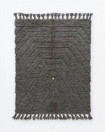 White Blue Moroccan Rug 3 X 5 Ft | 90 X 150 Cm / With Tassels / Short (0.4” / 1 cm)