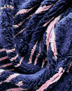Blue Pink Berber Rug 3 X 5 Ft | 90 X 150 Cm / With Tassels / Short (0.4” / 1 cm)