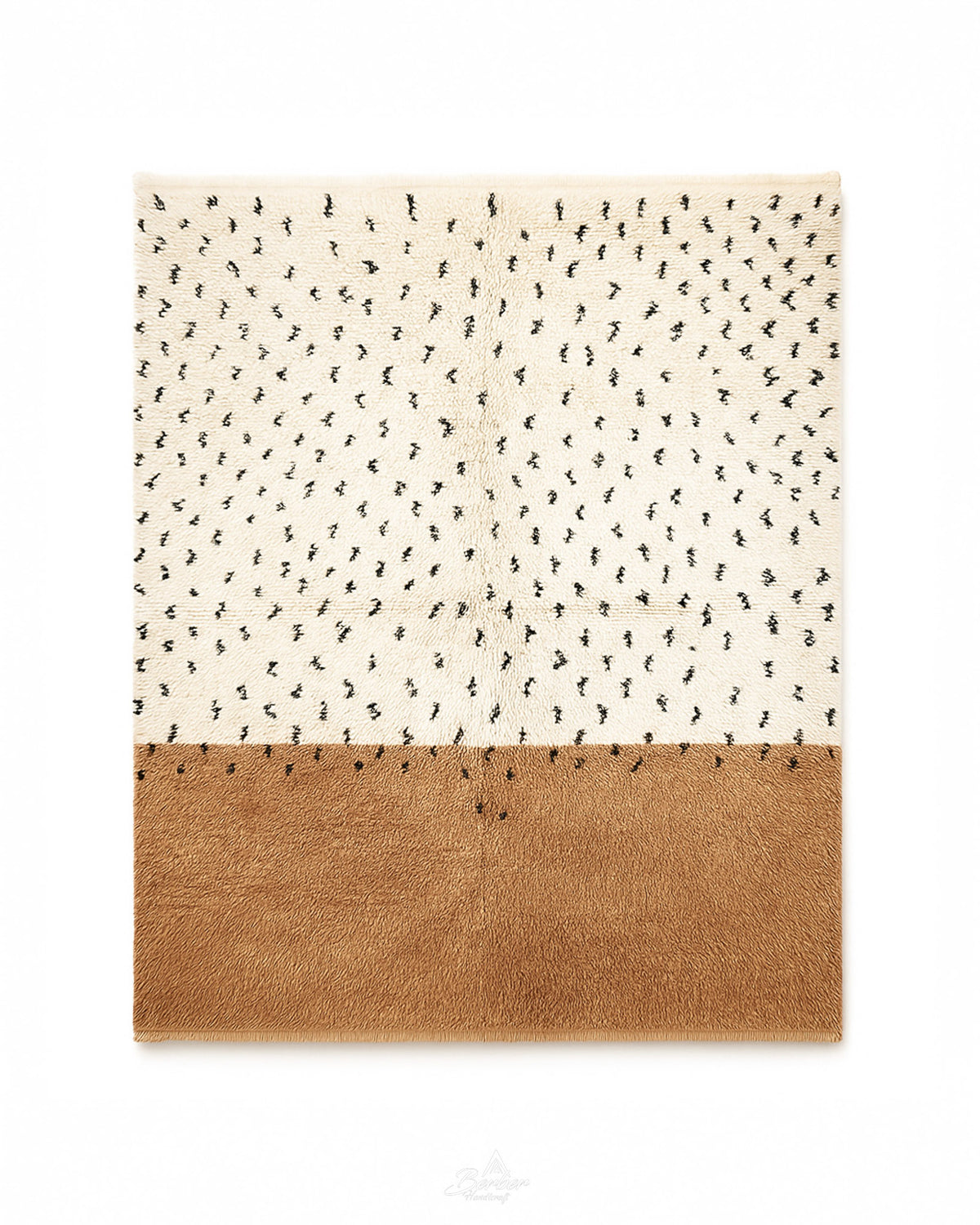 Brown Boho Moroccan Rug 3 X 5 Ft | 90 X 150 Cm / With Tassels / Short (0.4” / 1 cm)