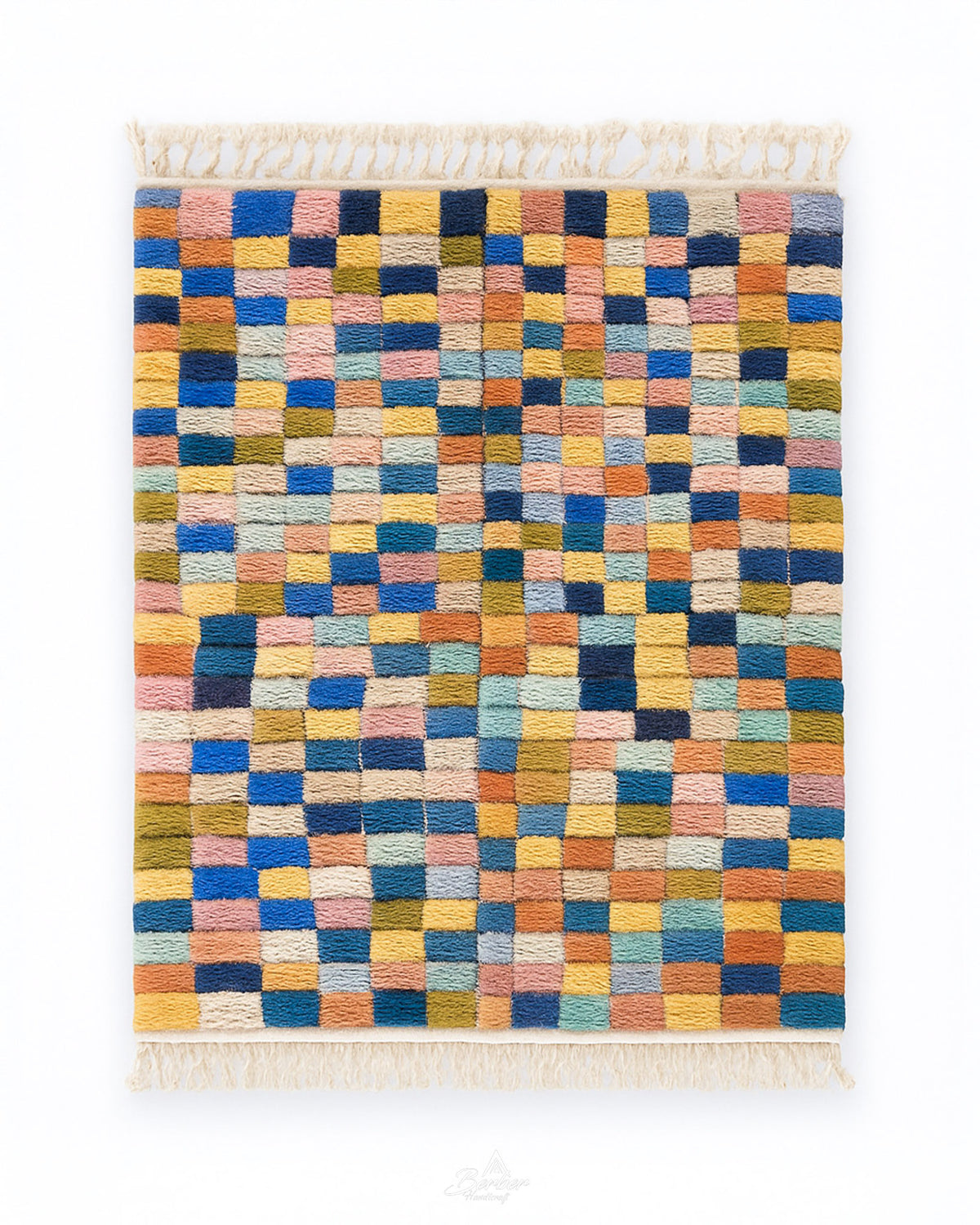 Colorful Pattern Rug 3 X 5 Ft | 90 X 150 Cm / With Tassels / Short (0.4” / 1 cm)