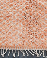 Colorful Peach Wool Rug 3 X 5 Ft | 90 X 150 Cm / With Tassels / Short (0.4” / 1 cm)
