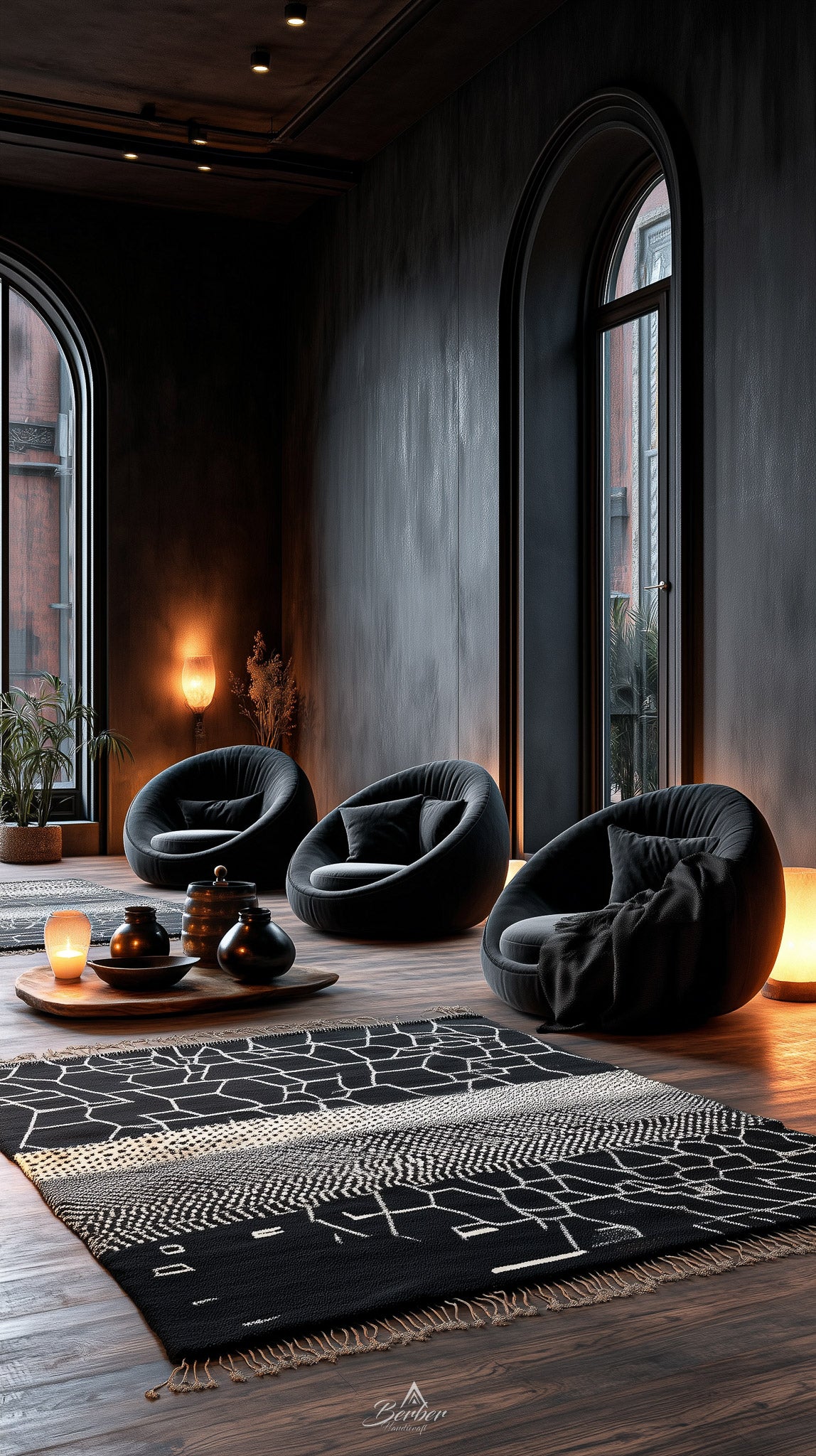 Custom Black Moroccan Rug