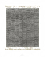 Gray Morrocan Rug 3 X 5 Ft | 90 X 150 Cm / With Tassels / Short (0.4” / 1 cm)