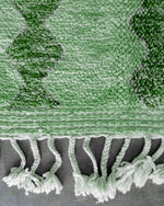 Green Boujaad Carpet 3 X 5 Ft | 90 X 150 Cm / With Tassels / Short (0.4” / 1 cm)