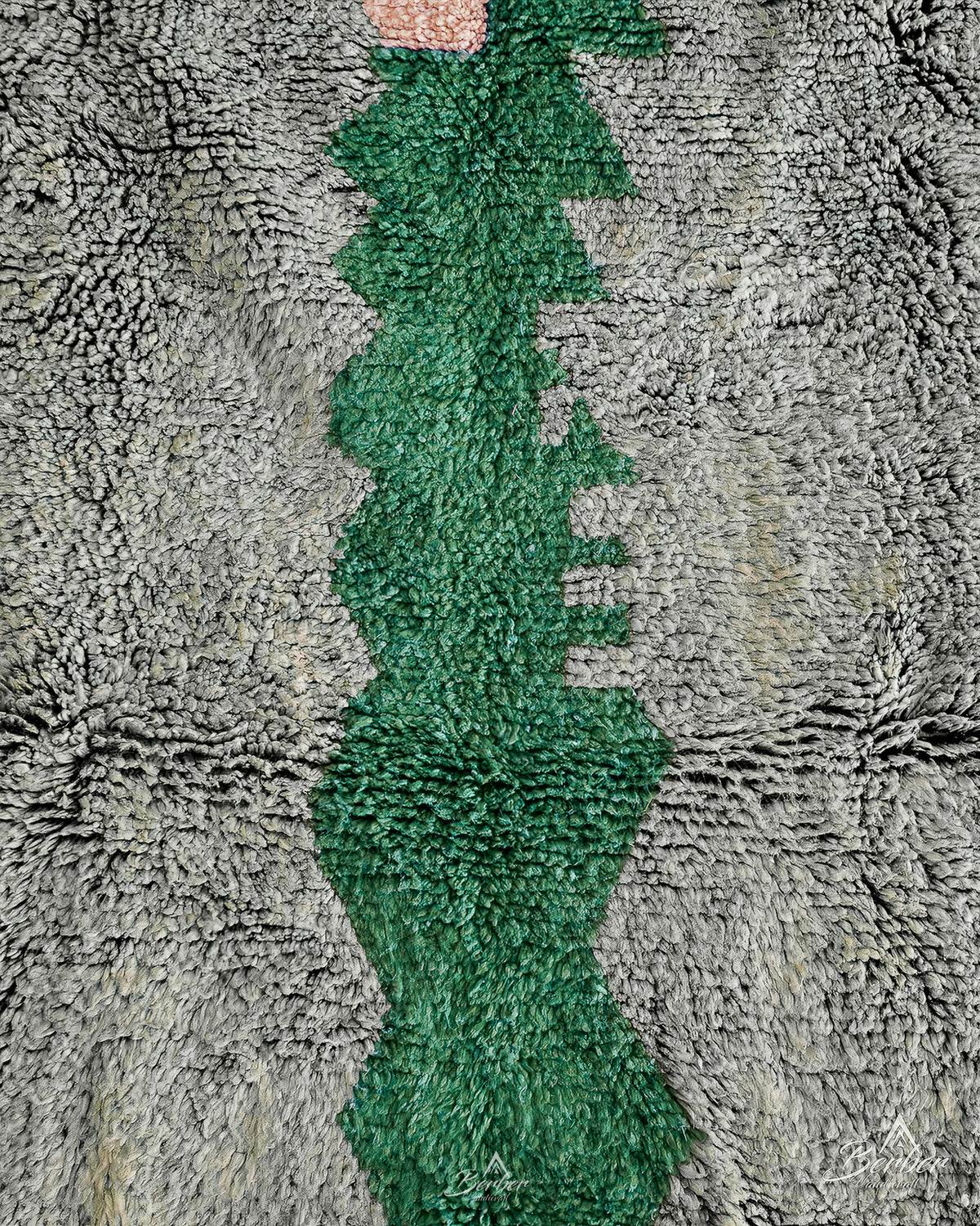 Green Living Room Rug 3 X 5 Ft | 90 X 150 Cm / With Tassels / Short (0.4” / 1 cm)
