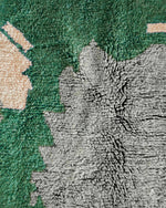 Green Living Room Rug 3 X 5 Ft | 90 X 150 Cm / With Tassels / Short (0.4” / 1 cm)