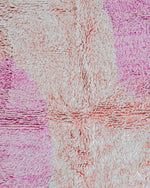 Pink Morrocan Wool Rug 3 X 5 Ft | 90 X 150 Cm / With Tassels / Short (0.4” / 1 cm)