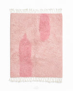Pink Morrocan Wool Rug 3 X 5 Ft | 90 X 150 Cm / With Tassels / Short (0.4” / 1 cm)