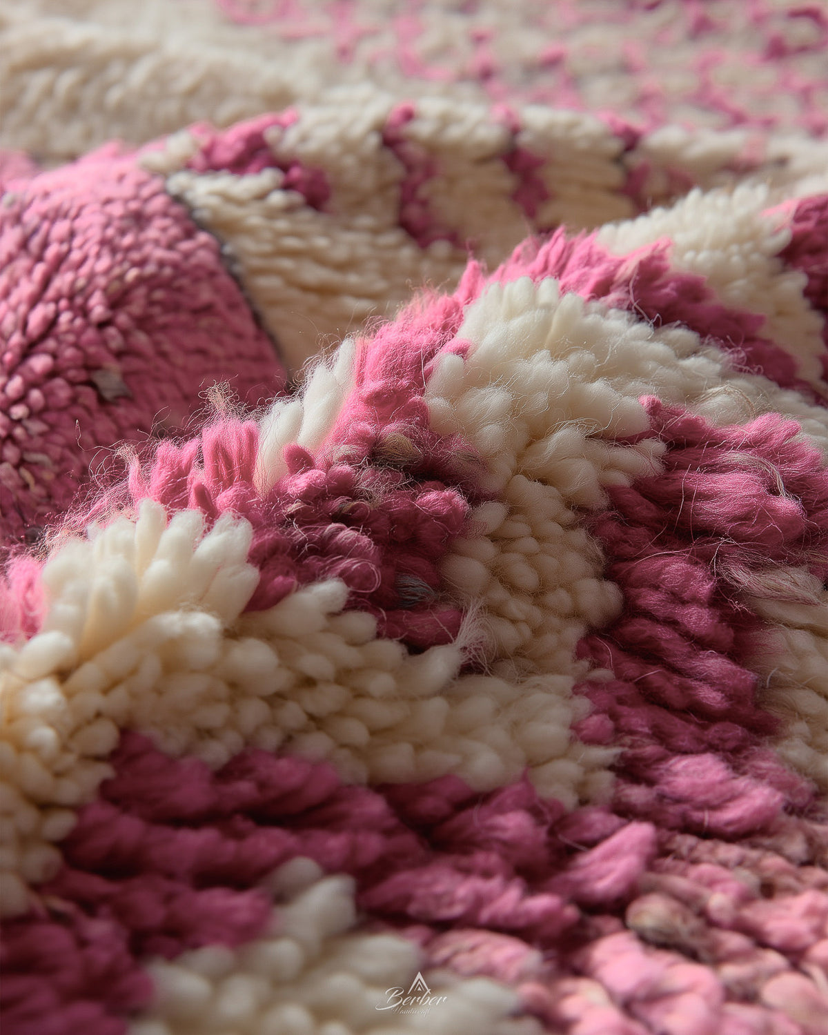 Moroccan Rug Pink 3 X 5 Ft | 90 X 150 Cm / With Tassels / Short (0.4” / 1 cm)