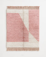 Pink Morrocan Berber Rug 3 X 5 Ft | 90 X 150 Cm / With Tassels / Short (0.4” / 1 cm)